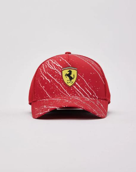 Ferrari Race Trucker Baseball Hat Red