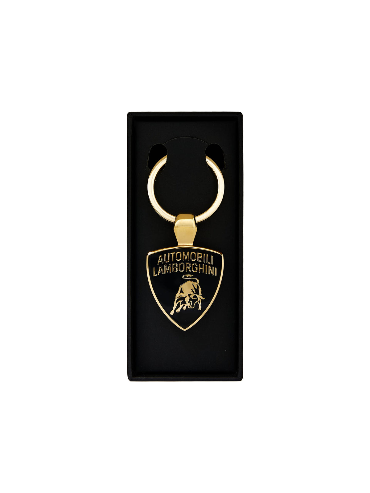 Lamborghini Shield Logo Keyring with Gold Finish
