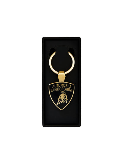 Lamborghini Shield Logo Keyring with Gold Finish