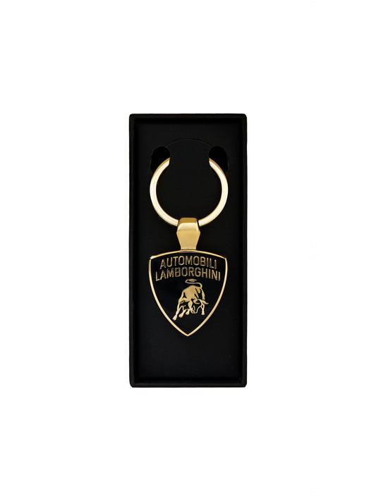 Lamborghini Shield Logo Keyring with Gold Finish