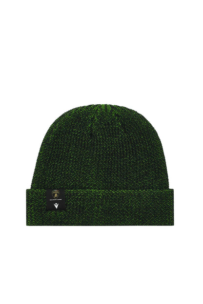 Lamborghini Squadra Corse Team Waffle Cuff Knitted Beanie Hat Black