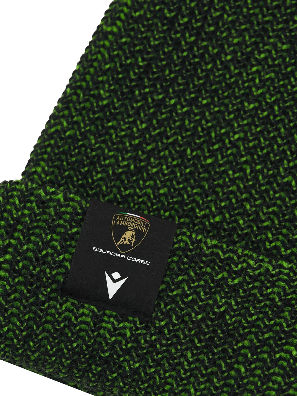 Lamborghini Squadra Corse Team Waffle Cuff Knitted Beanie Hat Black
