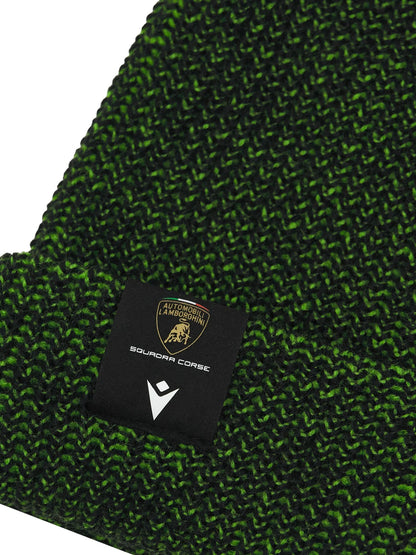 Lamborghini Squadra Corse Team Waffle Cuff Knitted Beanie Hat Black