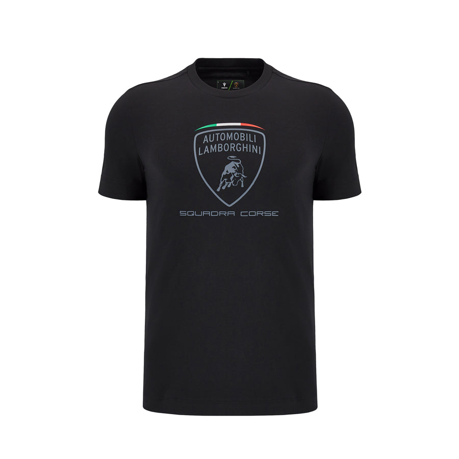 Lamborghini Men's Sportswear Large Shield T-Shirt Black
