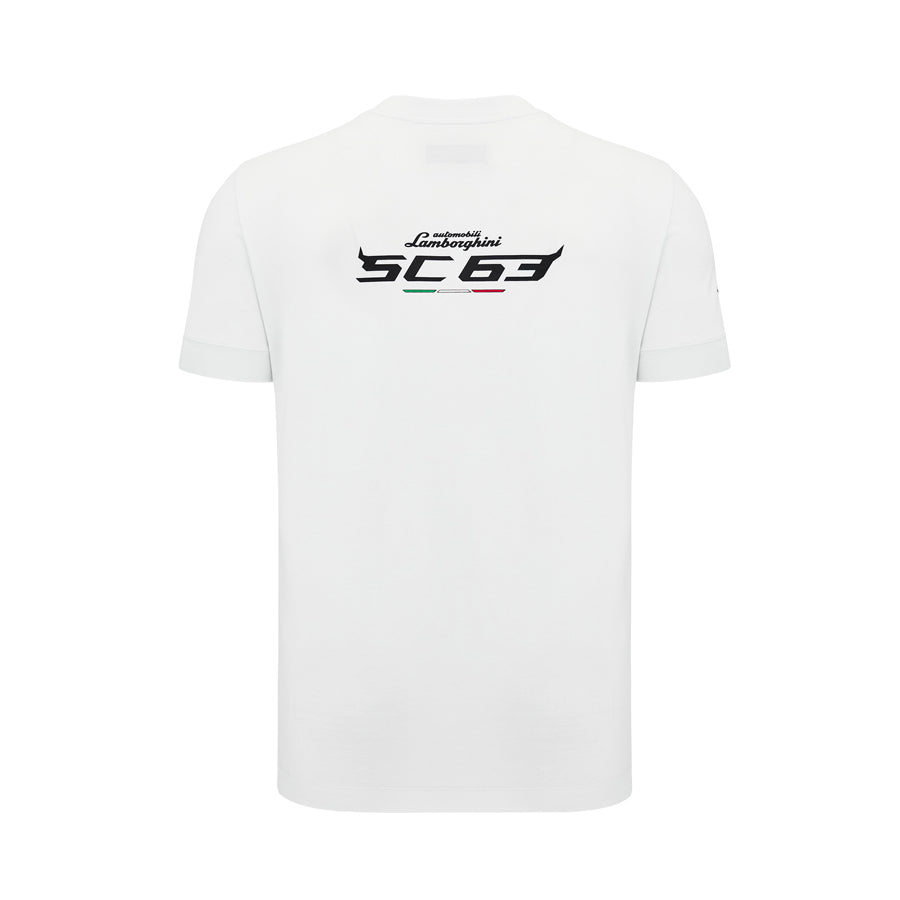 Lamborghini Men's Sportswear Large Shield T-Shirt White
