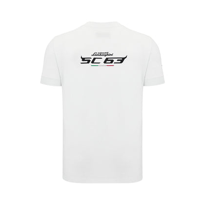 Lamborghini Men's Sportswear Large Shield T-Shirt White