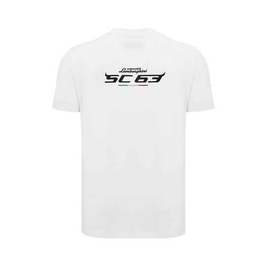 Lamborghini Men's Sportswear Large Shield T-Shirt White