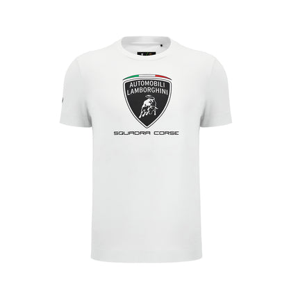 Lamborghini Men's Sportswear Large Shield T-Shirt White