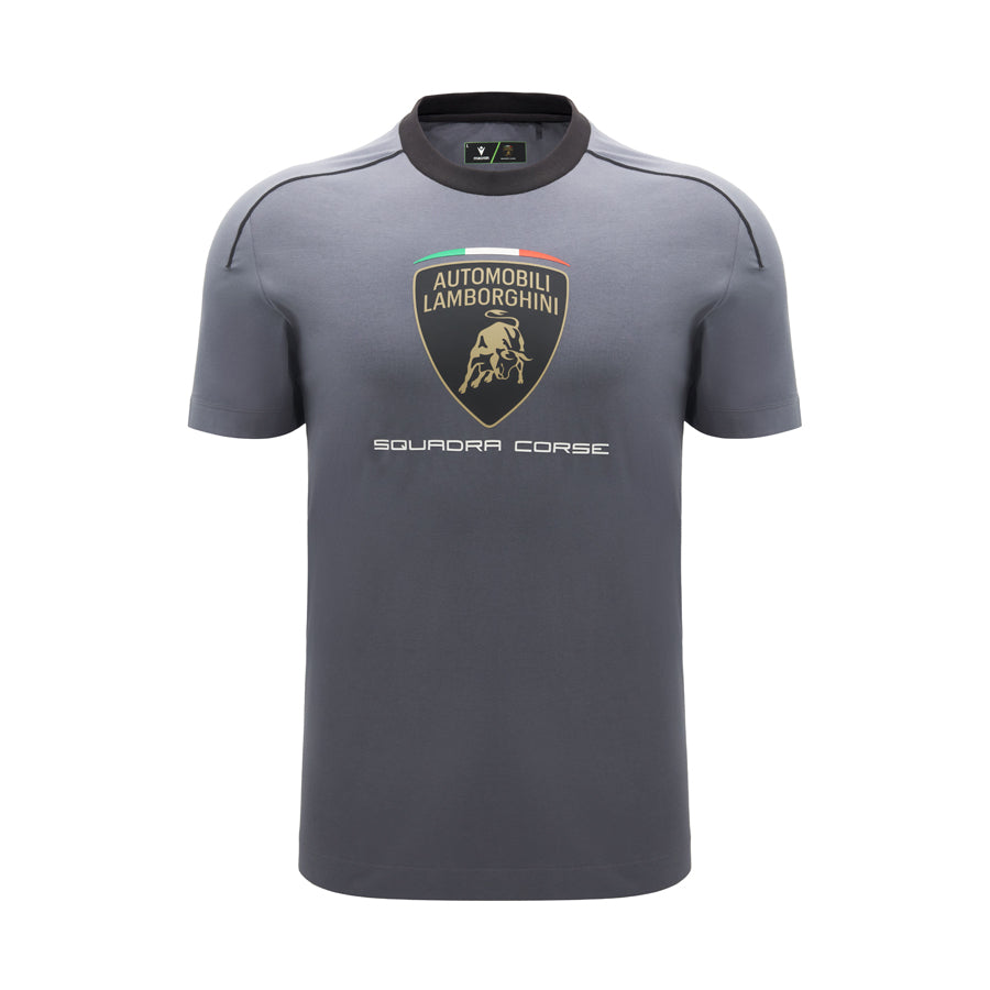 Lamborghini Men's Sportswear Large Shield T-Shirt Grey