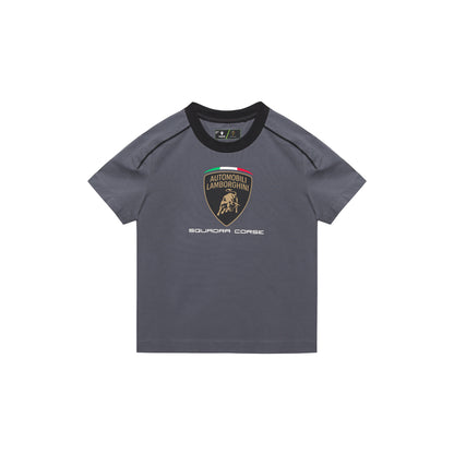 Lamborghini Kid's Sportswear Large Shield Logo T-Shirt Grey