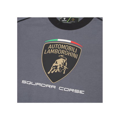 Lamborghini Men's Sportswear Large Shield T-Shirt Grey
