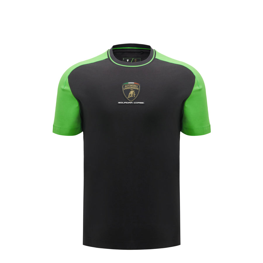 Lamborghini Men's Sportswear Large Shield T-Shirt Black/Green