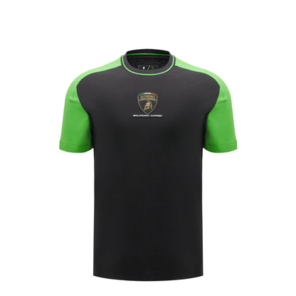Lamborghini Men's Sportswear Large Shield T-Shirt Black/Green