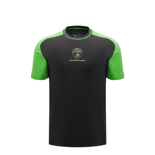 Lamborghini Men's Sportswear Large Shield T-Shirt Black/Green