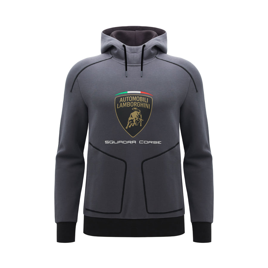 Lamborghini Men's Sportswear Large Shield Logo Sweatshirt Grey