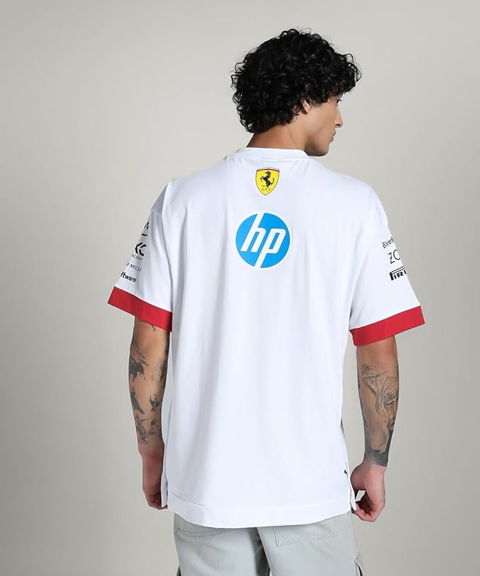 Scuderia Ferrari F1 2025 Men's Miami GP Team Oversized T-Shirt White