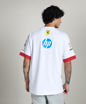 Scuderia Ferrari F1 2025 Men's Miami GP Team Oversized T-Shirt White