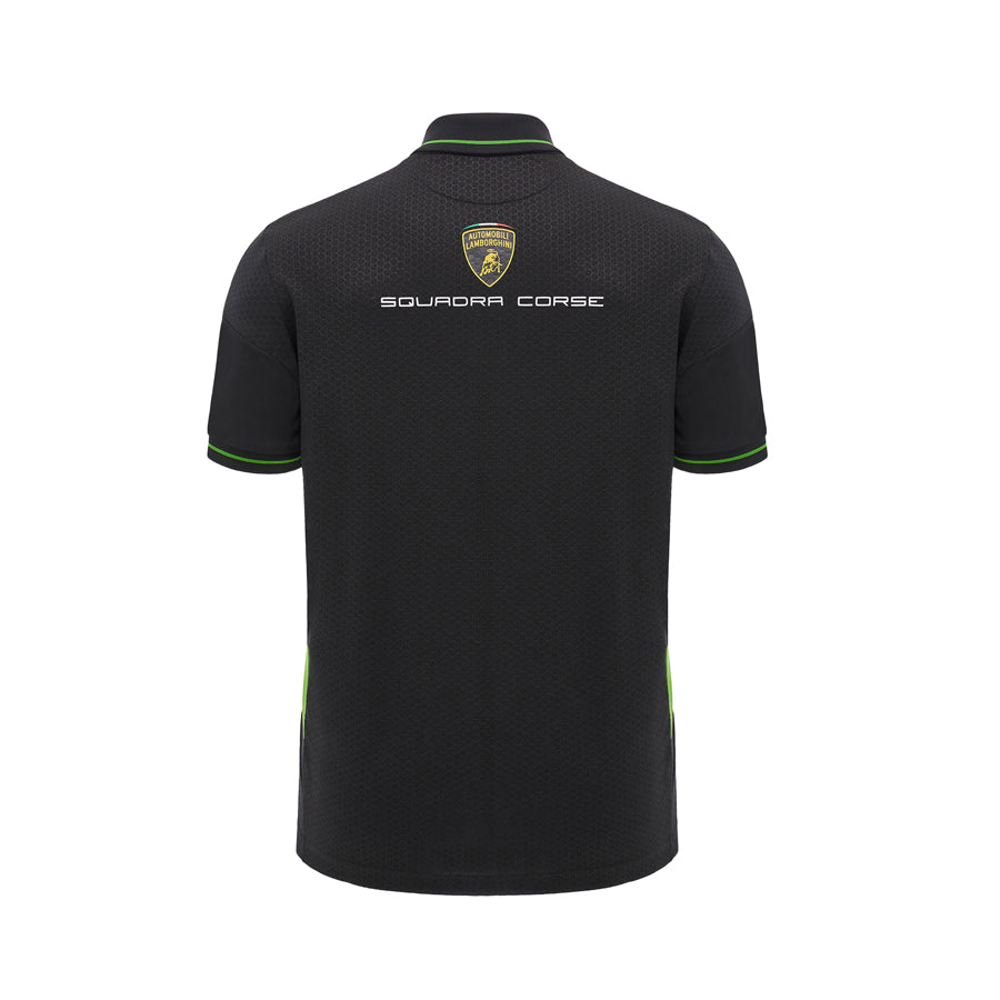 Lamborghini Squadra Corse Men's Team Polo Shirt Black