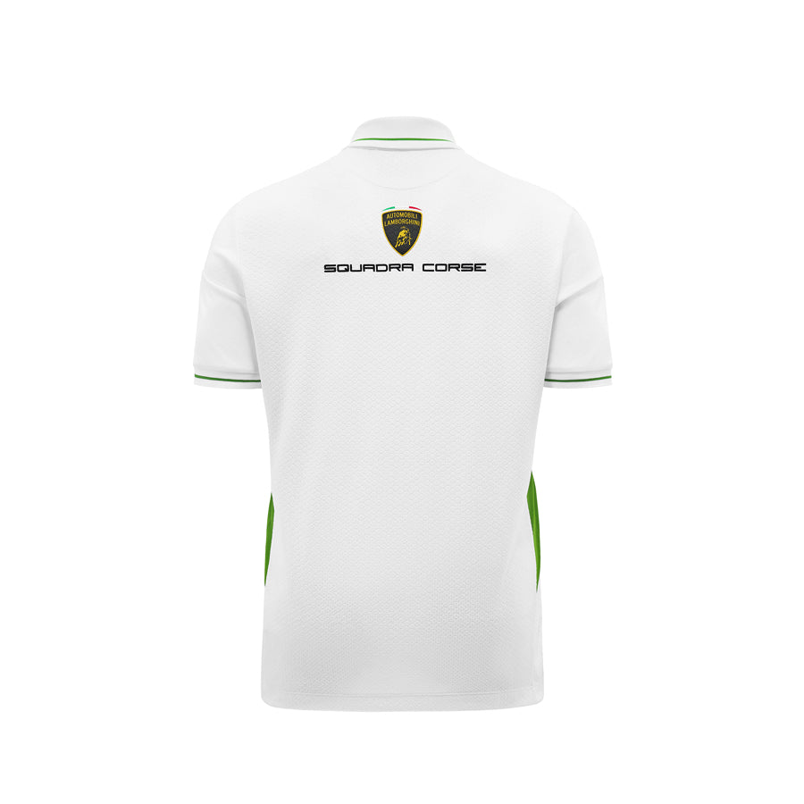 Lamborghini Squadra Corse Men's Team Polo Shirt White