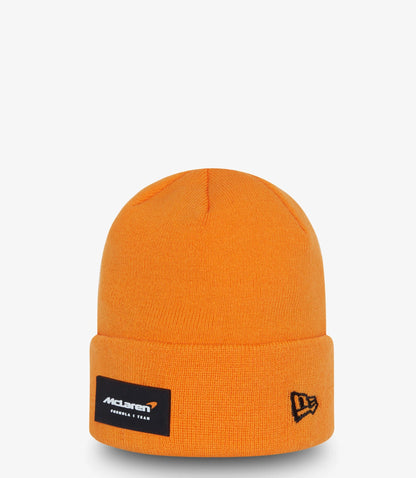 McLaren F1 Team Essential Logo Cuff Knit Beanie Hat Orange