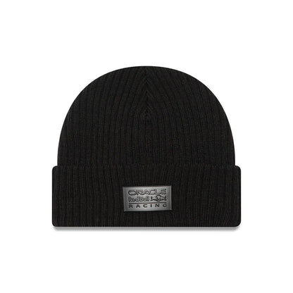Red Bull Racing Matte Metal Cuff Knit Beanie Hat Black