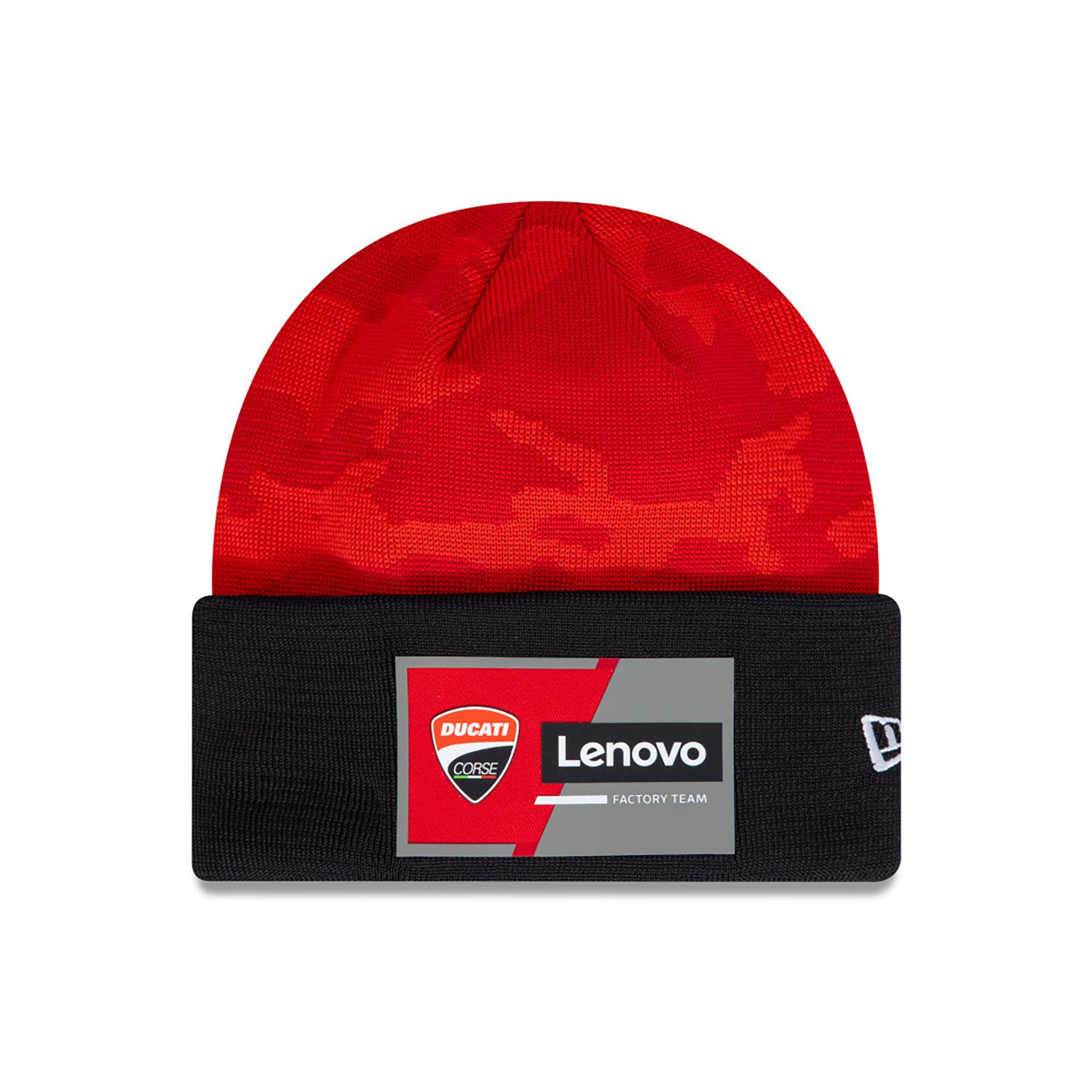 Ducati Corse Team Camo Cuff Knit Beanie Hat Red