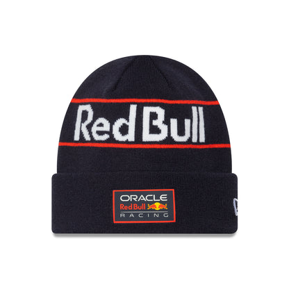Red Bull Racing Team Wordmark Cuff Knit Beanie Hat Dark Blue