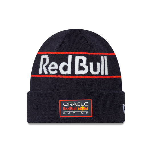 Red Bull Racing Team Wordmark Cuff Knit Beanie Hat Dark Blue