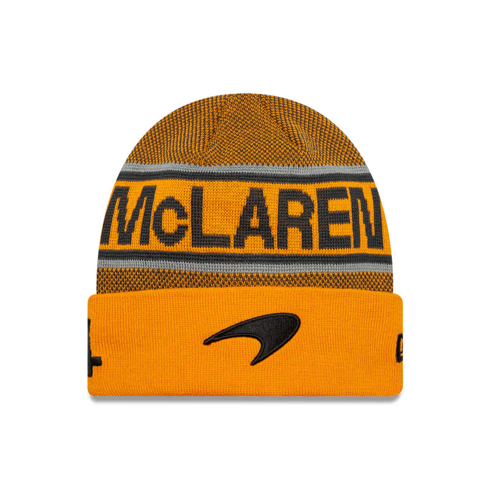 McLaren F1 2025 Lando Norris Team Cuff Beanie Hat Orange