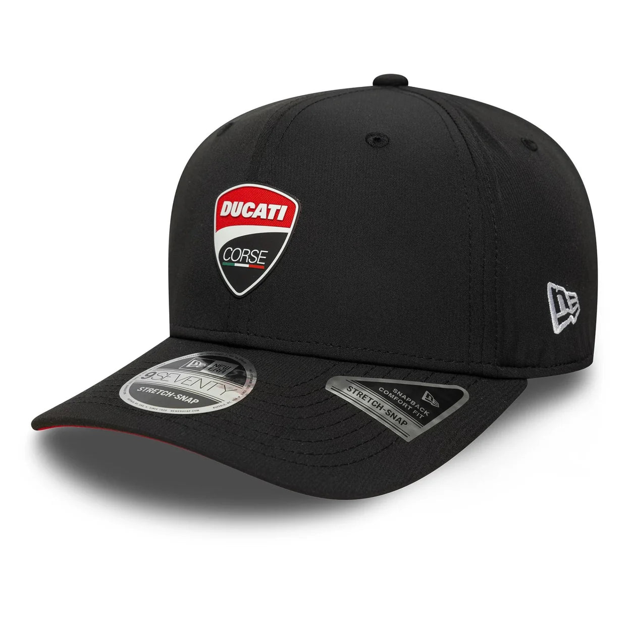 Ducati Motor Logo Recycled Stretch Snap Adjustable Cap Black