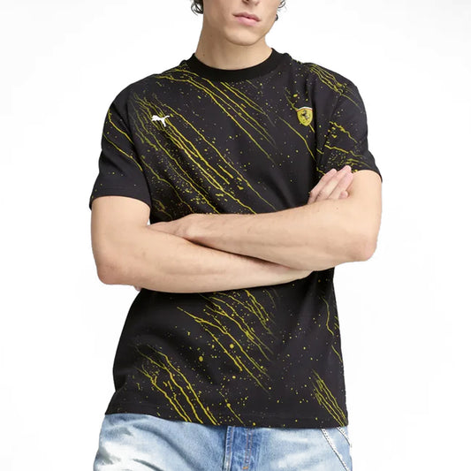 Scuderia Ferrari F1 Race Graphic Crew Neck Short Sleeve T-Shirt Black