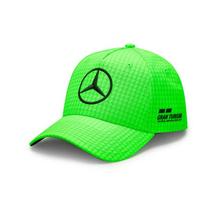 Mercedes AMG Petronas F1 KIDS Special Edition Lewis Hamilton British Silverstone GP Hat Neon Green