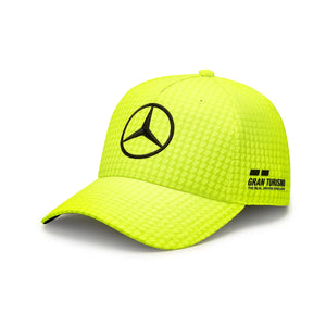 Mercedes AMG Petronas F1 2023 KIDS Special Edition Lewis Hamilton Canada GP Hat Neon Yellow