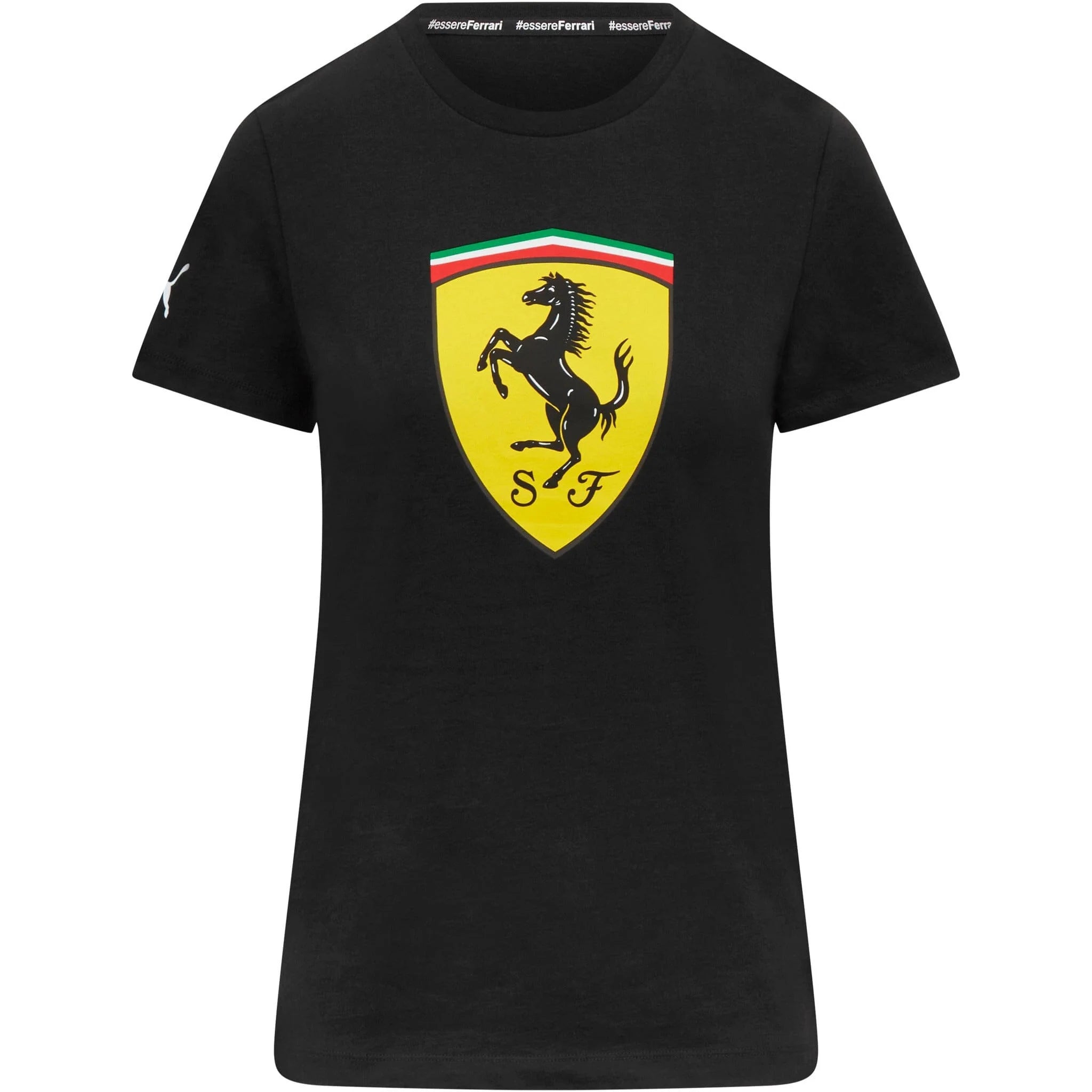 Scuderia Ferrari Women's Large Shield Logo T-Shirt Black
