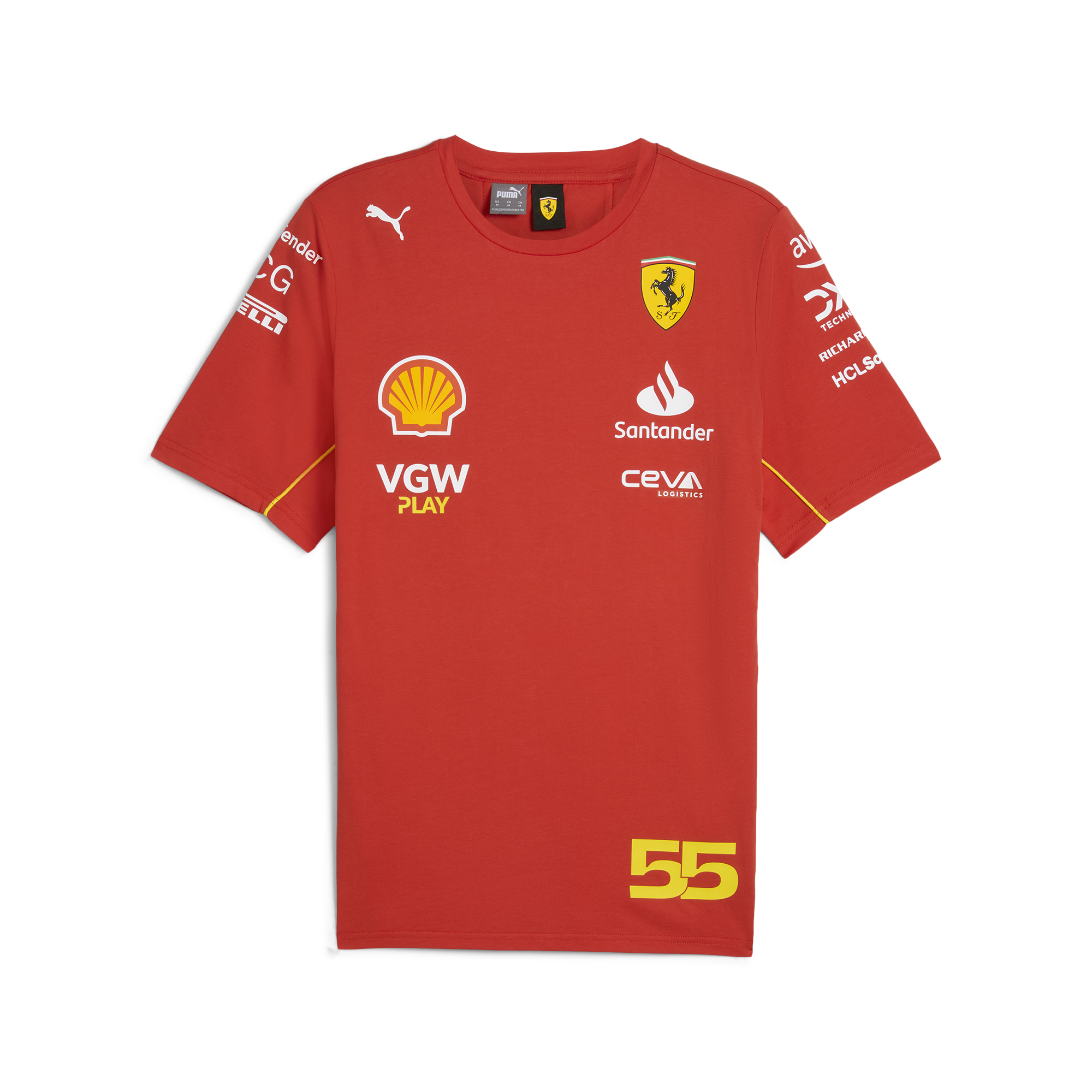 Scuderia Ferrari F1 Men's 2024 Carlos Sainz Team T-Shirt Red