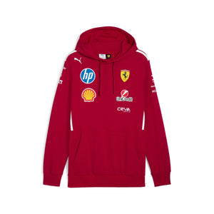Scuderia Ferrari F1 2025 Men's Team Hooded Sweatshirt Dark Red