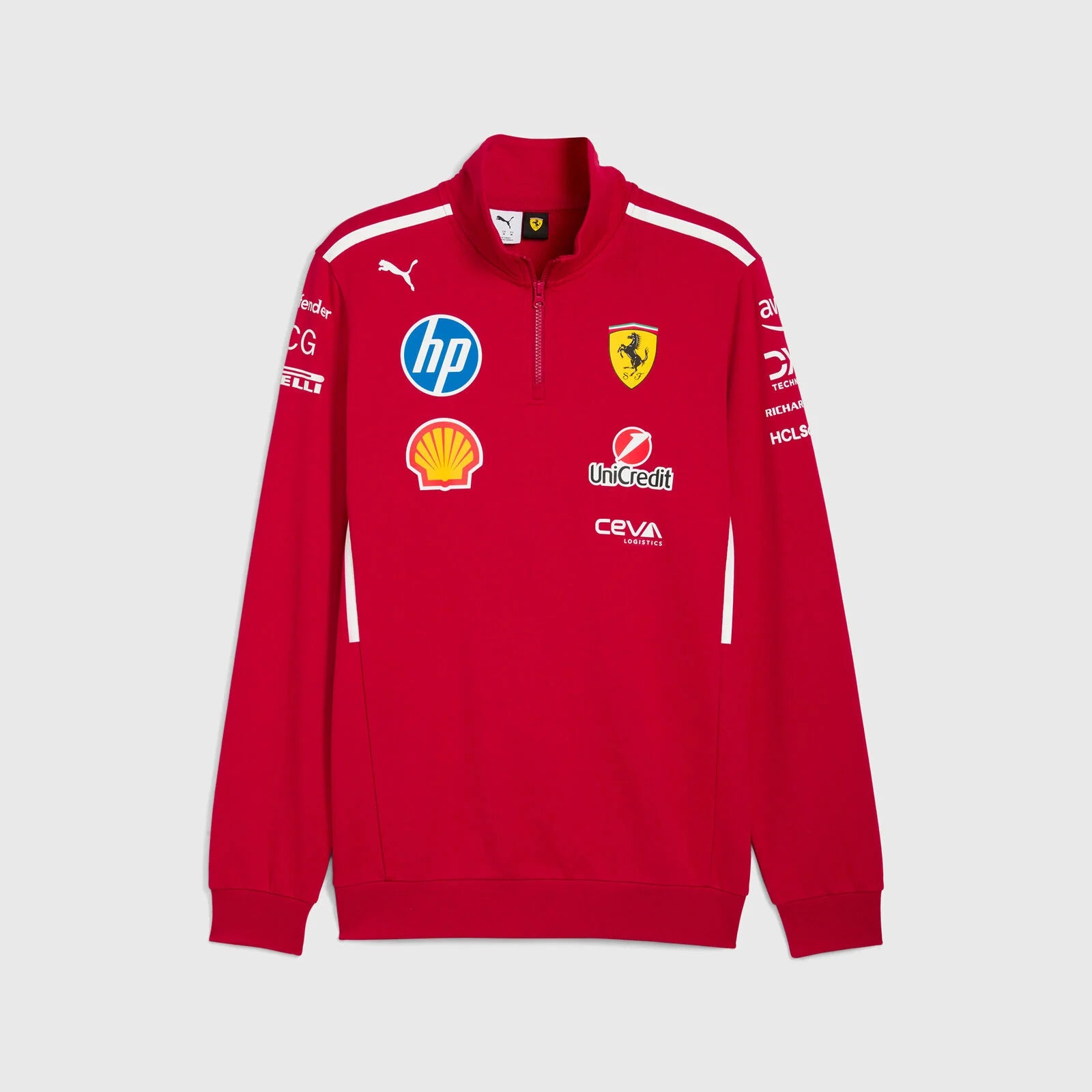 Scuderia Ferrari F1 2025 Men's Team 1/4 Zip Sweatshirt Dark Red
