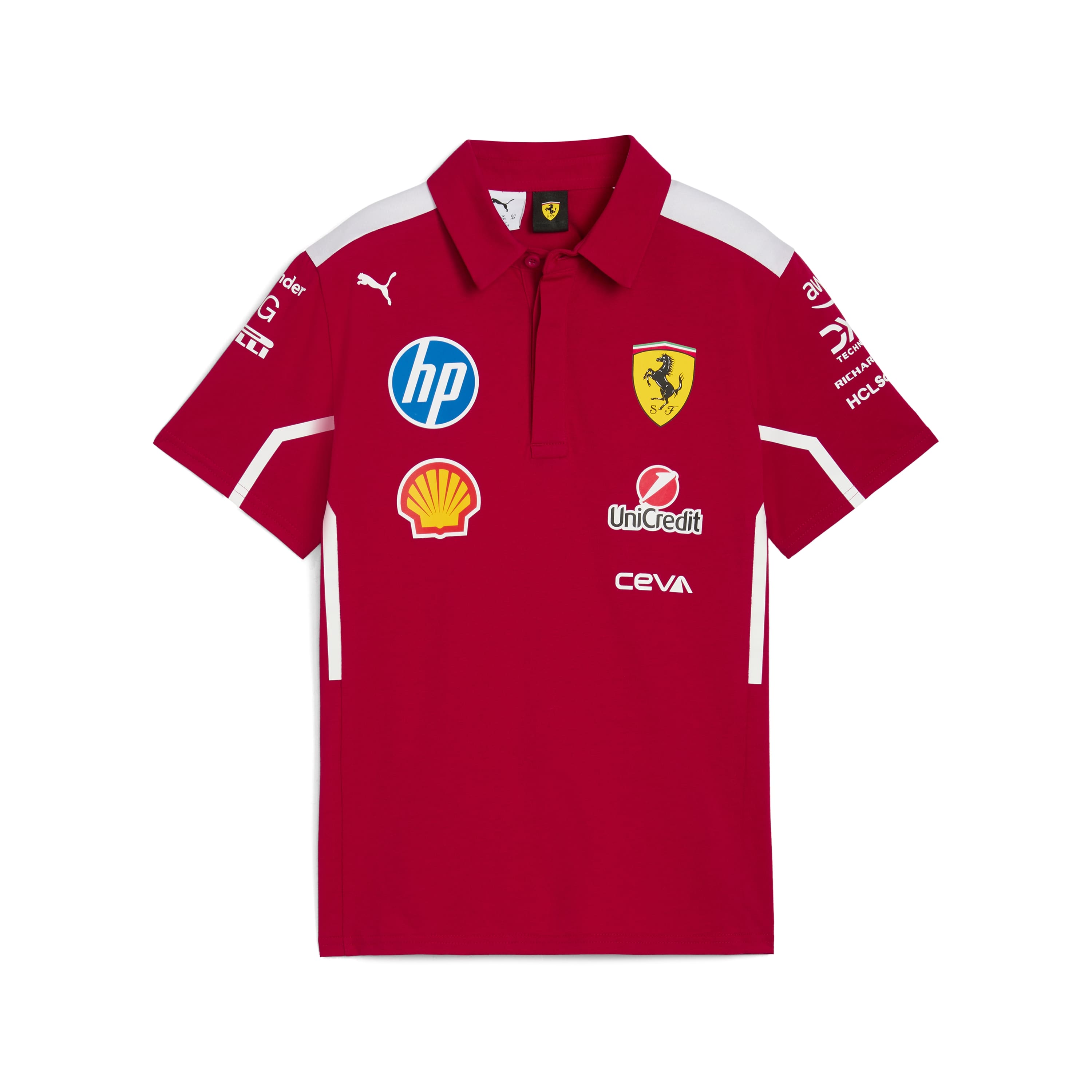 Scuderia Ferrari F1 2025 Men's Team Polo Dark Red