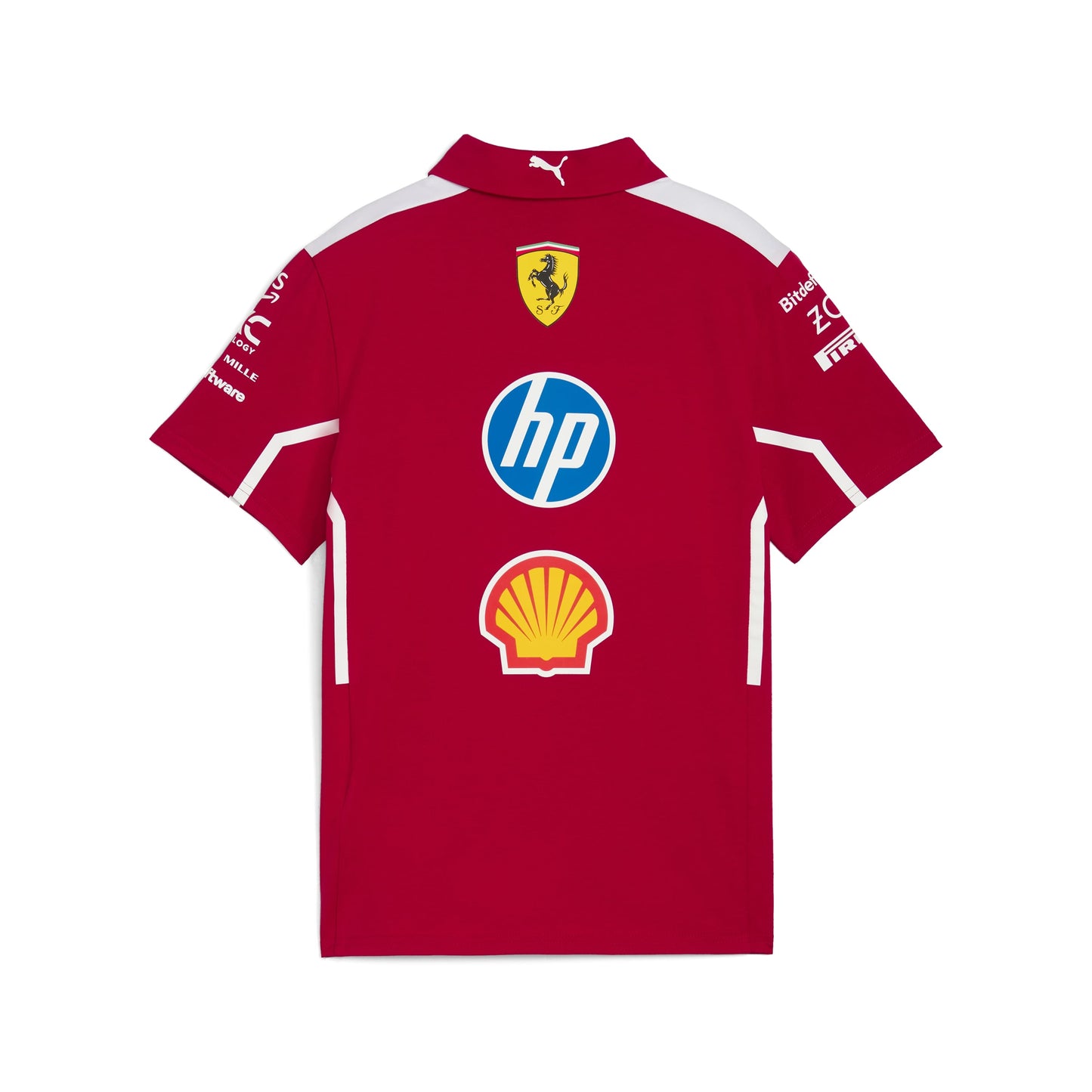 Scuderia Ferrari F1 2025 Men's Team Polo Dark Red