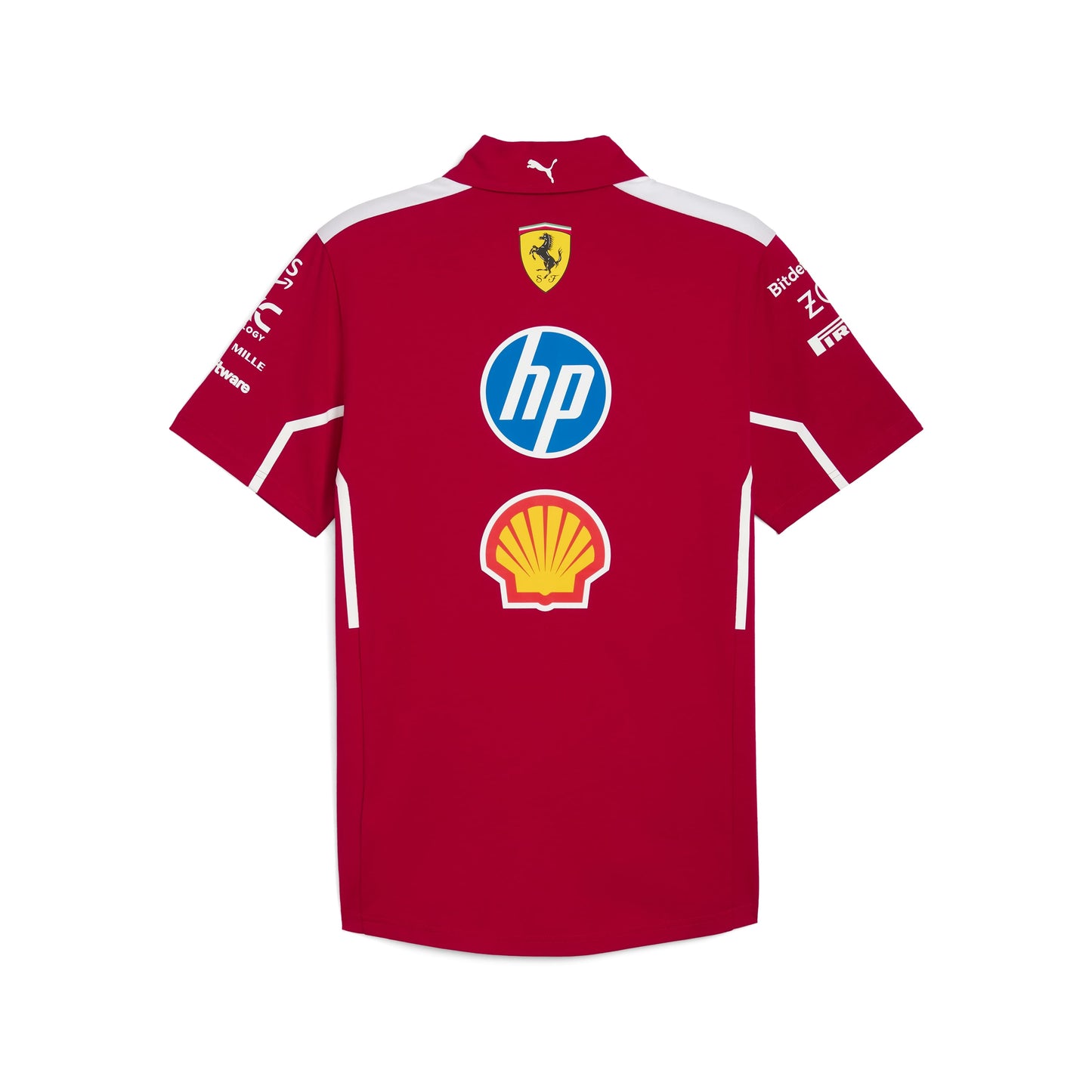 Scuderia Ferrari F1 2025 Kid's Team Polo Shirt Dark Red