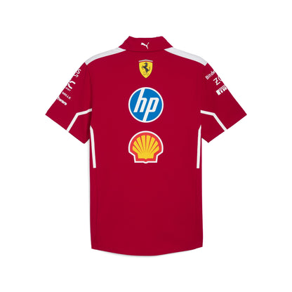 Scuderia Ferrari F1 2025 Kid's Team Polo Shirt Dark Red
