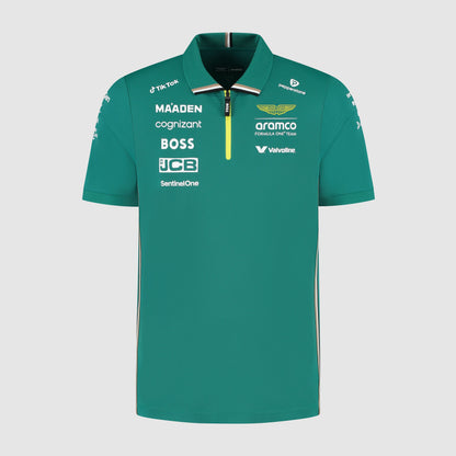 Aston Martin F1 2025 Men's Team Polo Shirt Green