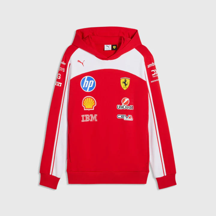 Scuderia Ferrari F1 2026 Kids Team Hooded Sweatshirt Red