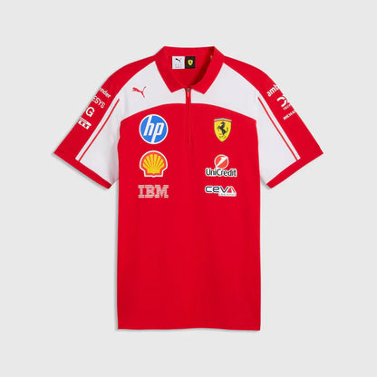 Scuderia Ferrari F1 2026 Kids Team Polo Shirt Red