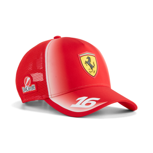 Scuderia Ferrari F1 2026 Charles Leclerc Team Trucker Hat Red