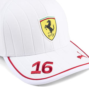 Scuderia Ferrari F1 2025 Charles Leclerc Team Miami GP Hat White