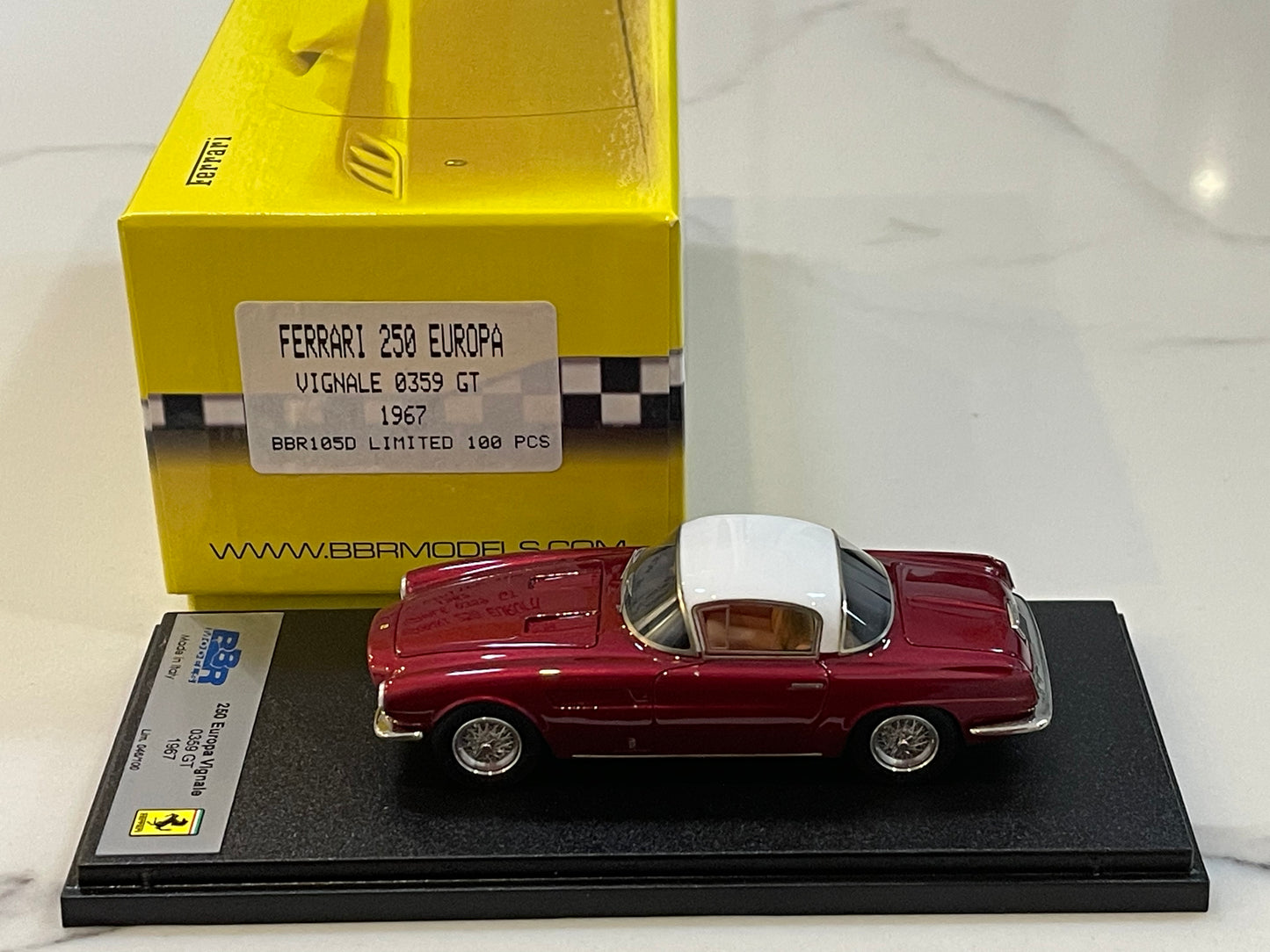 BBR 1/43 Ferrari 250 Europa Vignale 0359GT 1954 Dark Red/White BBR105D