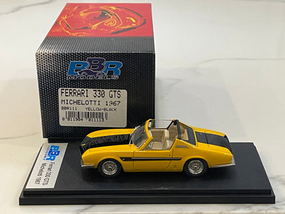 BBR 1/43 Ferrari 330 GTS Michelotti 1967 Yellow/Black BBR111