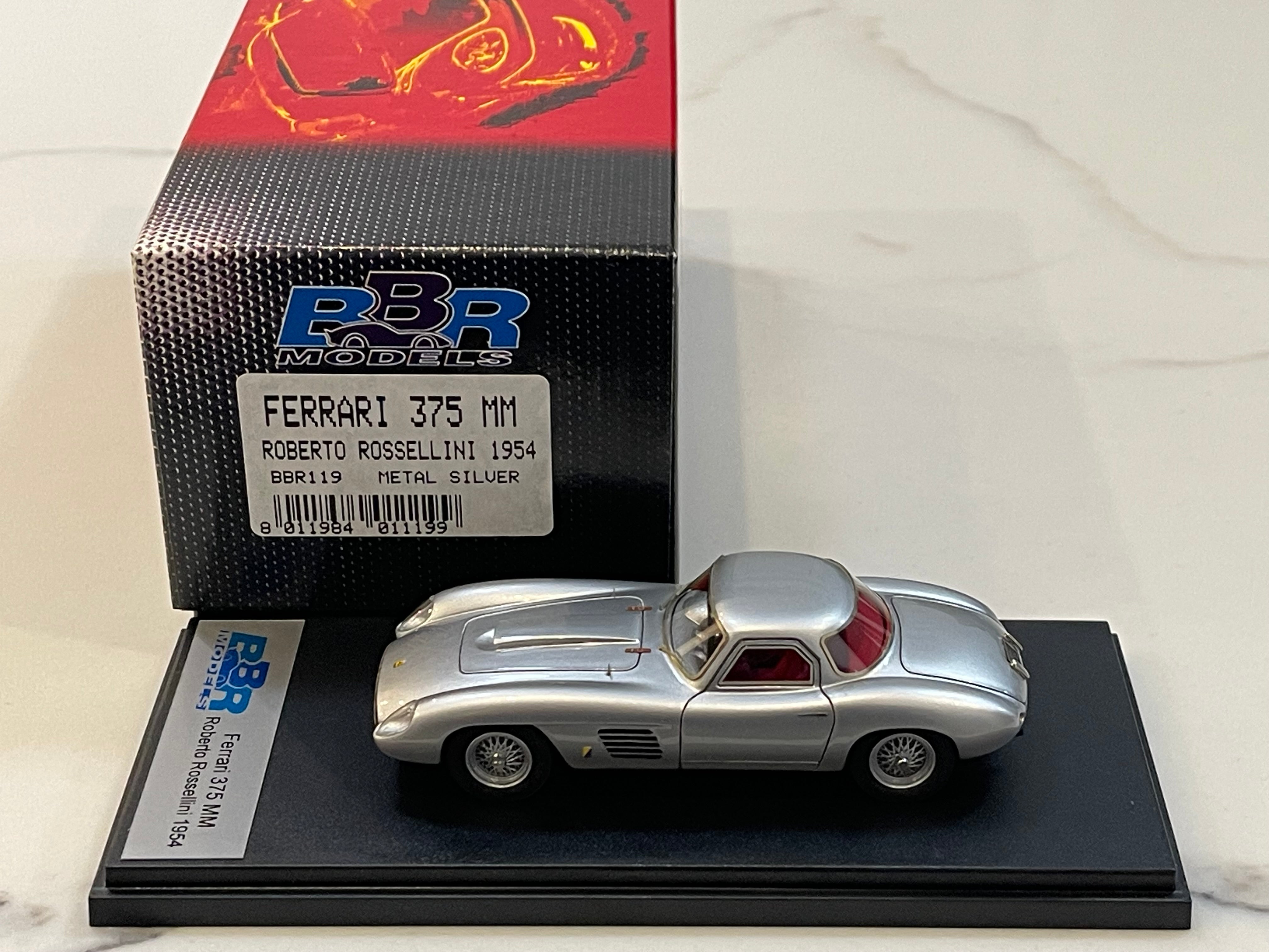 BBR 1/43 Ferrari 375 MM Roberto Rossellini 1954 Metal Silver BBR119