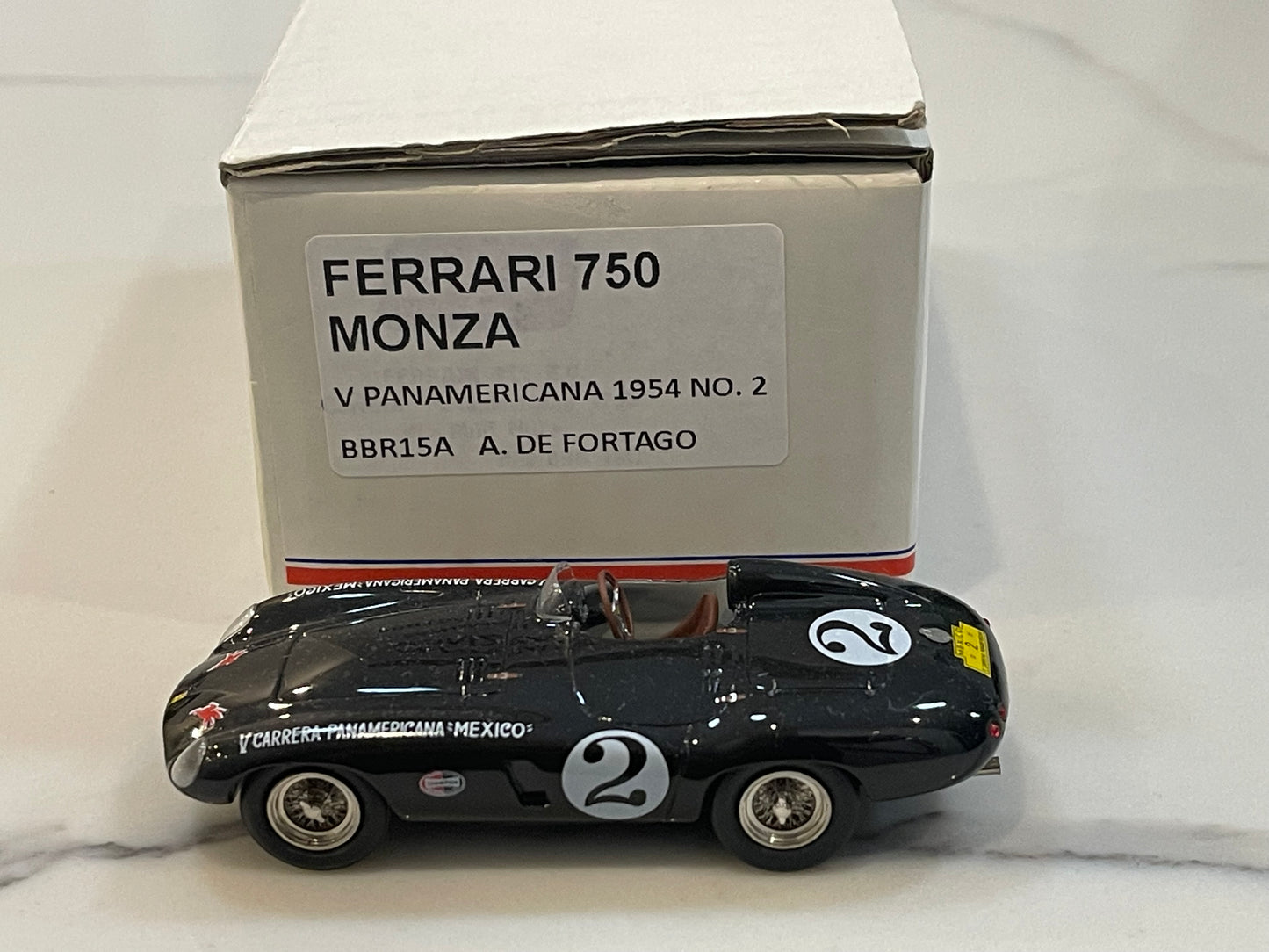 BBR 1/43 Ferrari 750 Monza Carrera V Panamericana 1954 Black No. 2 BBR15A